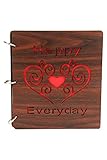 Sehaz Artworks HappyEveryday-9X8 80 Photos Wooden Photo Album for Memorable Gift on Boyfriend Girlfriend Birthdays, Valentines Day, Anniversary, for Couples