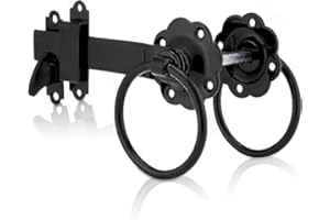 APOWUS Black Ring Gate Latch, Garden Gate Latch, Door Catch, Gate Latches, Gate Latch, Door Latch, Gate Lock, Door Latches, Garden Gate Latches and Catches, Shed Door Latch, Shed Latch,
