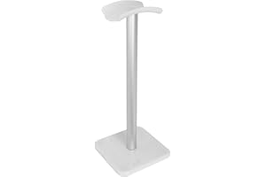 DPOFIRS Stojak na Słuchawki, Uniwersalny Uchwyt ze Stopu Aluminium do Dowolnego Zestawu Słuchawkowego, Taca TPU, Podstawa Antypoślizgowa, Metalowy Pręt, Wyświetlacz Zestawu Słuchawkowego (Biały)