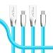 Produktbild Micro USB Kabel, AllBlue High Speed 2m Rhombus Wohnung Zink-Legierung Micro USB 2.0 Sync und aufladen Datenkabel für Samsung Galaxy S7 / S7 Edge-Nexus LG HTC Android Smart Phones und Mehr (Blau 2pack)