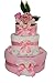 Baby Girls Pink Flowers Bouquet Nappy Cake Hamper Gift with keepsake capsule FREE Delivery