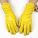 Produktbild CCMOO 2018 weibliche Lederhandschuhe Mode lose Stil 30 cm lang Samt Futter Herbst und Winter warme Frau Schaffell Handschuhe-gelb, 8 Geschenke
