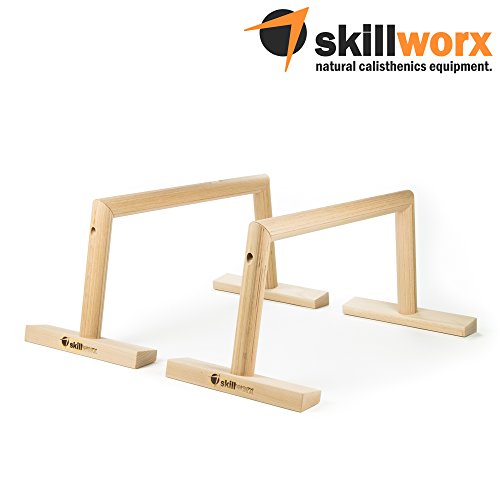 skillworx High Parallettes: Raw Edition - Calisthenics Liegestützgriffe aus Holz, made in Austria