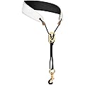 FOMIYES Sangle de Cou pour Saxophone en Cuir Réglable Blanc, Adaptée Saxophone Alto et Ténor, Ceinture Confortable pour Musicien, Accessoire Léger et Polyvalent pour Instrument à Vent