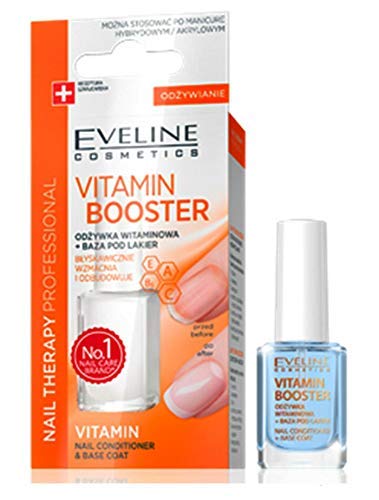DPNY Eveline - Tratamiento acondicionador para terapia de uñas con vitamina y capa superior de base de 12 ml