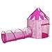Produktbild Homyl 2 in 1 Kinder Spielhaus Set inkl. Spielzelt + Spieltunnel mit Mongolei Stil, Rosa