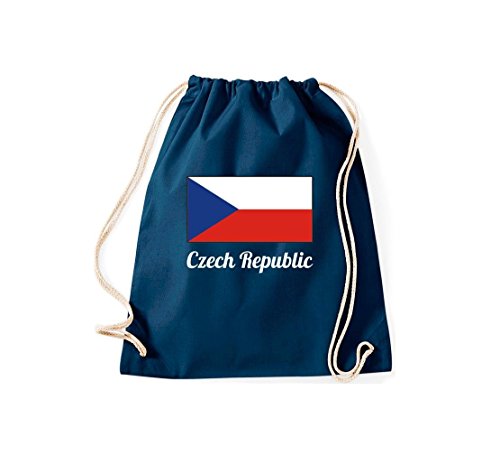 ShirtInStyle Gym Sack Turnbeutel Ländersack Czech Republic Tschechien Farbe Blau
