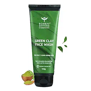 Bombay Shaving Company Green Clay Face Wash for Men and Women- Acne Prone and Oily Skin (Made in India)