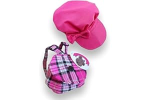 Build your Bears Wardrobe Teddy Bear Clothes fits Build a Bear Teddies Candy Cap Hat & Bag (pink)