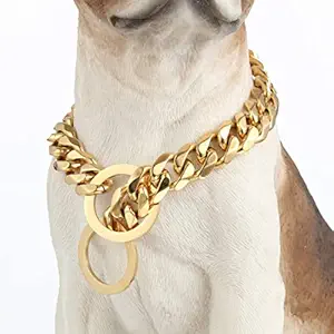 Custom Ultra Strong 19MM Slip Chain Dog Collar - for Pit Bull Mastiff Bulldog Big Breeds