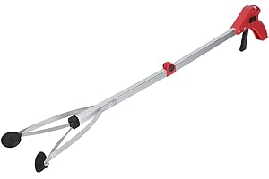 Lazmin Reacher Grabber, Outil de Collecte de déchets de Corbeille de ramasse-ordures de Tasse d'aspiration pour Le Jardin Laisse des déchets(Poignée Rouge)