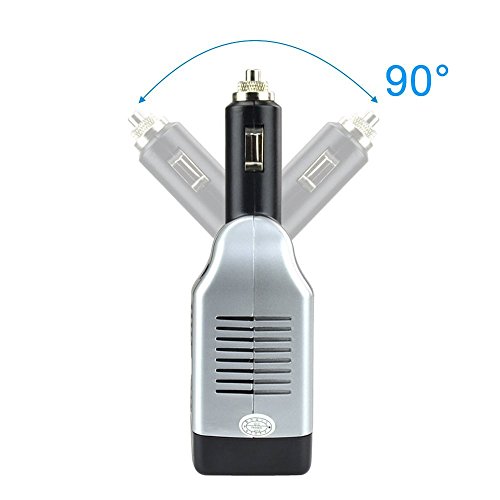 BESTEK Convertisseur 12V en 220V Chargeur Allume Cigare 75W Onduleur Transformateur de Tension Dual Ports USB - Prise EU