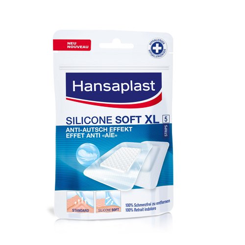 HANSAPLAST Silicone Soft XL Strips 5x7,2 cm 5 St Pflaster