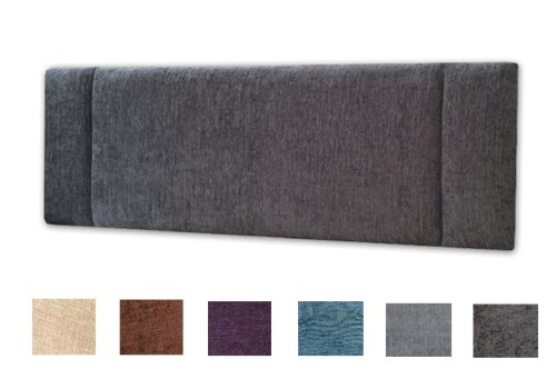 Turin Fabric Portobello Headboard 4ft6 Double Size - Choice of 6 Colours (CHARCOAL)