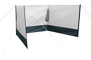 CAMPERVANBITS Sunncamp Windjammer Sturdy Steel Poled Outdoor 3 Panel Windbreak Windbreaker With Central Window for Camping, Caravanning, Beach or Garden