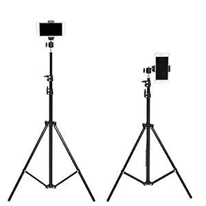 Heypex KZ764 7 Feet Tripod Stand for Mobile Holder Camera & Photography, Make Up Studio Compatible for All Smartphone (Multi Colour)