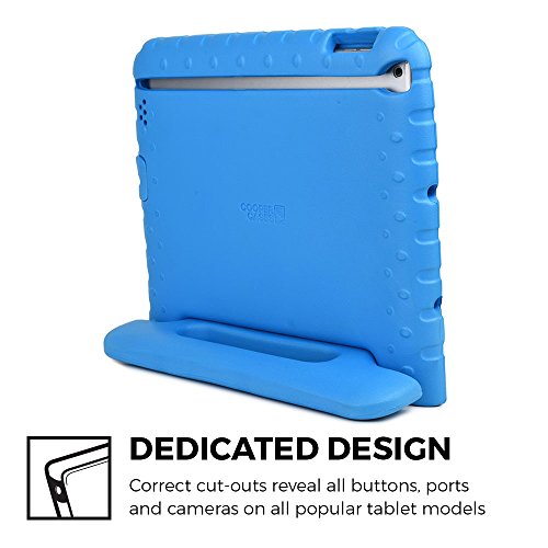 iPad 4 3 2 hülle fur kinder, COOPER DYNAMO Beanspruchbare, strapazeirfähige, robuste, gepolsterte Hartschalenhülle mit integriertem Griff, Standfunktion & durchsichtigem Displaysschutz (Blau) - 3
