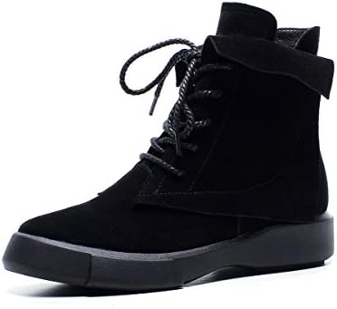 DYF Shoes Short Boots Big Size Thick Bottom Sticky Buckle Strap Big Size,Black,35
