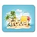 Produktbild Mouse Pads Tan Rendering The Word Travel Made of Sand on Tropical Island Unusual 3D Summer Vacation and Concept Mouse Pad