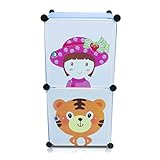 VENKON – Kinderzimmer Steckschrank Frei Gestaltbares DYI Steckregal System Regalschrank: 2-Module-Set, blau - 3