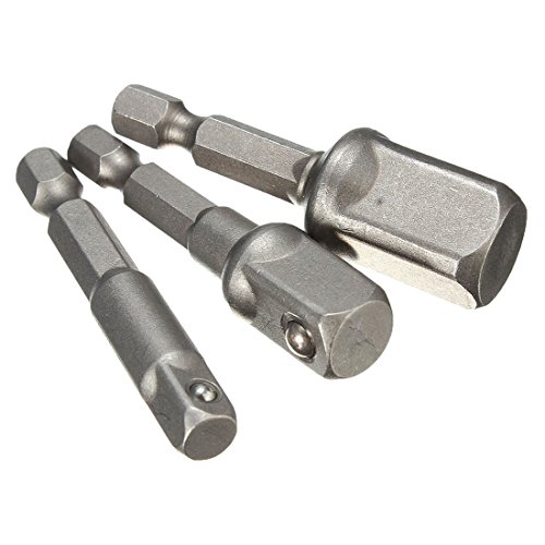 Adapter Nuss - TOOGOO(R) 3 Stk Bohrfutter Adapter fuer Bohrmaschine 1/4" 3/8" 1/2" Sechskantnuesse Nuss