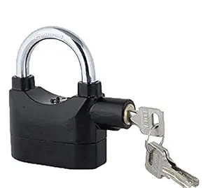 VelVeeta Security Alarm Zinc Alloy Lock System Anti-Theft for Motor Bicycle Padlock (Black, 110dB)