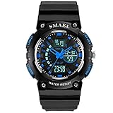 Blisfille Kinderuhr Mädchen Wasserdicht Kinder Uhr Nightlight Wecker Schwarz Blau Outdoor Sportuhr Armbanduhr Automatikuhr