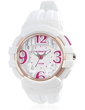 Mädchen Quartz uhr,100m wasserdicht Leuchtend Zeigertyp Silikonarmband Große zahl Bewegung Student Einfache Freizeit...