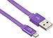 Produktbild Kit MFI Apple Zertifiziert USB Flachkabel Flat Cable Datenkabel Ladekabel Sync-Kabel mit Lightning Connector Kompatibel mit iPhone 5/5C/5S/SE/6/6 Plus/6S/6S Plus, iPad 4. Generation/Air/Mini/Pro, iPod Nano 7. Generation und iPod Touch 5. Generation - Metallic Lila