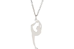 VASSAGO Acero inoxidable Gimnasia Collar Charm Bailarina Deportes Entrenador Gimnasia Joyería para Niñas