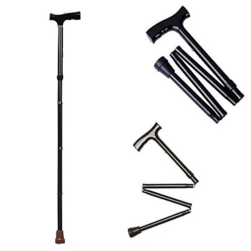 Height Adjustable Folding Walking Stick for Old People,Non-Slip Grip Handle for Men & Women,Collapsible Walking Stick,Campingne Base for Hiking Camping, Stick for Old Man Walking