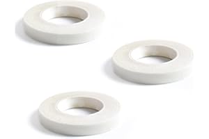 LJFEA 3 Rouleaux de 27 mètres de Ruban Floral, Ruban de Tige Ruban de Corsage (Blanc)