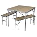 Produktbild 10T Tisch-Bank-Set Portable Bench 4 Mann Alu Campingtisch mit 2 Sitzbänken Picknick Klapptisch Set