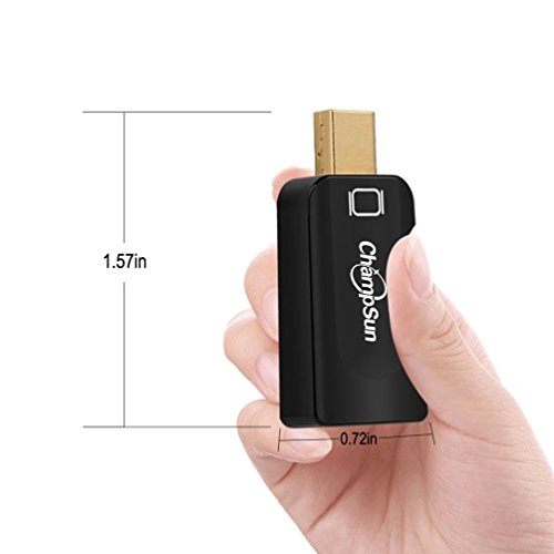 1080P Mini DP zu HDMI Konverter, Mini DisplayPort (Thunderbolt) zu HDMI Adapter für Laptop mit Mini DP Port – Schwarz - 2