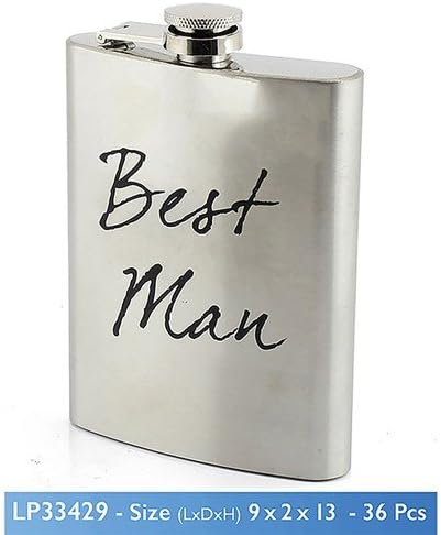 "Best Man" Silver Aluminium Keepsake Hip Flask - Wedding Favour