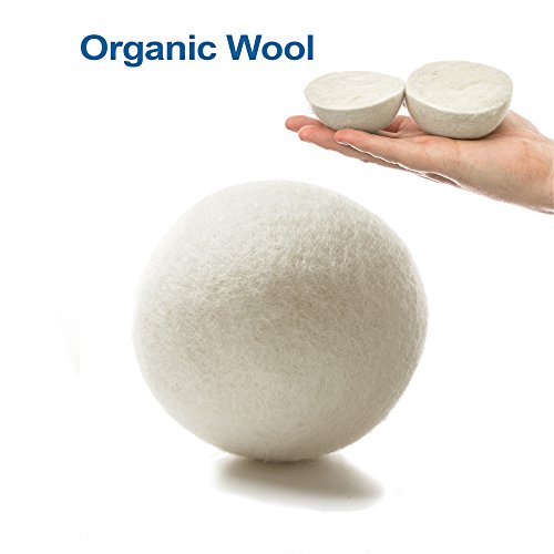 Premium Hypoallergen Wolle 100% Handgemachte Trocknerbälle – wiederverwendbare, statische Reduzierung und natürliche Weichspüler Bälle (4 Stück) - 2