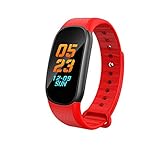 IGEMY Schwarz Rot Himmelblau 0.96inch IPS Bunte Intelligente Armband Herzfrequenz Monitor Blueteeth 4.0 Intelligente Uhr (Rot)