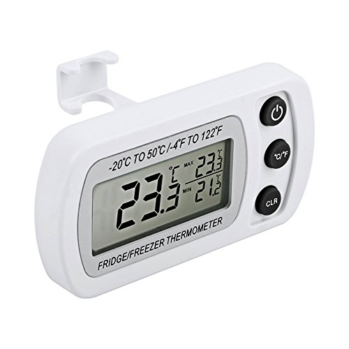 Fridge Thermometer, Glamouric Waterproof Digital Freezer Refrigerator