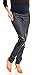 Zeta Ville Pregnancy Maternity Denim Trousers Pants Black Eco Leather Panels 070 (UK 16/18, Denim Blue)
