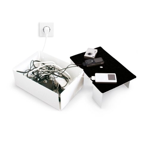 Konstantin Slawinski Charge-Box weiß-grau / Kabelbox für Ladegeräte oder Mehrfachsteckdosen / 31,5x21x11,5cm - 2
