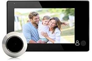 ANNADUE Visionneuse de judas de porte LCD couleur TFT de 4,3 pouces, moniteur de caméra de sécurité HD 1 MP, visionneuse intérieure numérique intelligente (grand angle 140 °), fonction FIFO de soutien, instal