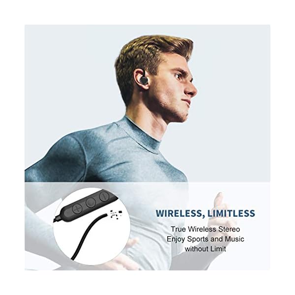 HolyHigh Bluetooth Kopfhörer Sport in Ear Ohrhörer Bluetooth 5.0 IP67 Wasserdicht Sportkopfhörer Joggen/Laufen Wireless Kopfhörer mit Ladebox 26 Stunden Mikrofon für iOS Android Huawei Samsung – Bild 3