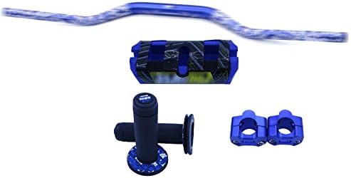 JHMOTO 1 1/8" 28MM Fat Bar Handlebar Grips Mount Risers Clamp Pad For Motocross Motorcycle Enduro MX Racing Street Dirt Bike Off Road Blue