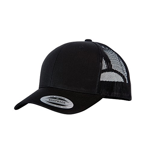 Yupoong Flexfit - Gorra estilo camionero retro ajustable (Talla Única/Blanco/Negro)