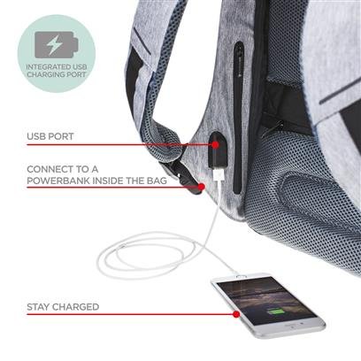 Bobby Compact Anti-Diebstahl Rucksack, pastel blue - 3