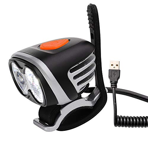 USB Helmlampe Stirnlampe Sport und Freizeitlampe mit 720 Lumen | 3 Leuchtmodi | kann mit allen 5V Powerbanks mit einem Output von 2A betrieben werden