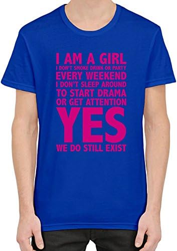 I Am A Girl I Don't Shoke Drink Or Party Every Weekend Slogan Mens T-shirt XX-Large