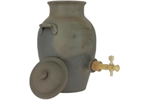 Par Faim de Normandie Vinaigrier en grès blanc 3L poterie artisanale Turgis (Marron)