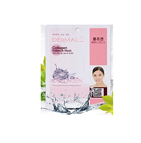 Dermal Korea Collagen Essence Full Face Facial Mask Sheet - Royal Jelly (10...