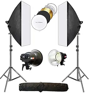 Eloies Simpex Pro SL-30 Professional Soft Led Photo and Video Softbox Lighting Kit (Pack:2) Studio Light, YouTube, Videography, Portrait, Product Photography, Head Light with 42inch 5in1 Reflector